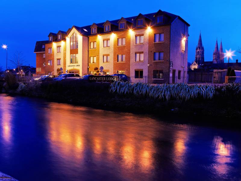 Lancaster Lodge, exteriors: View from the river